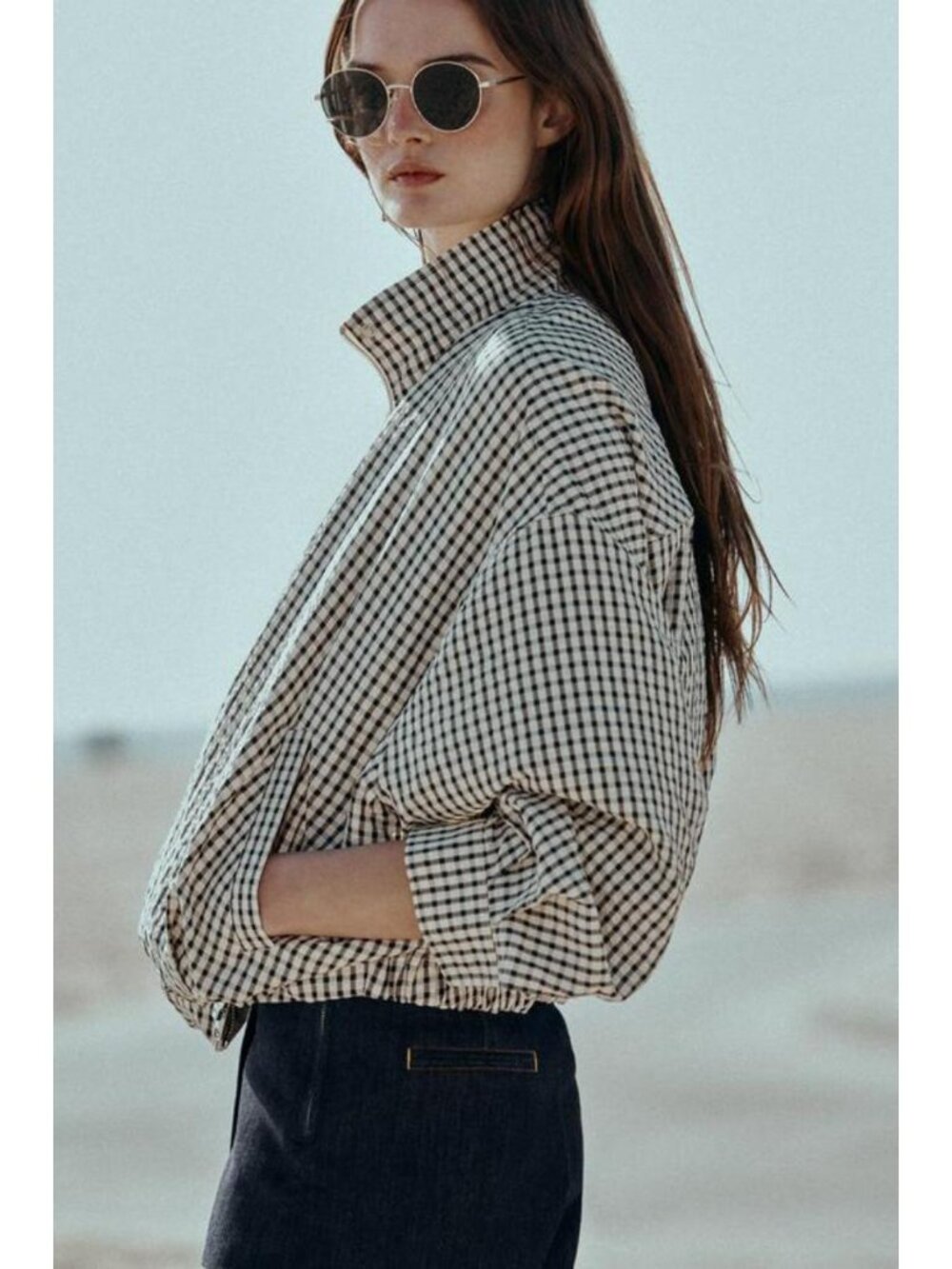 ZARA PLAID BOMBER JACKET